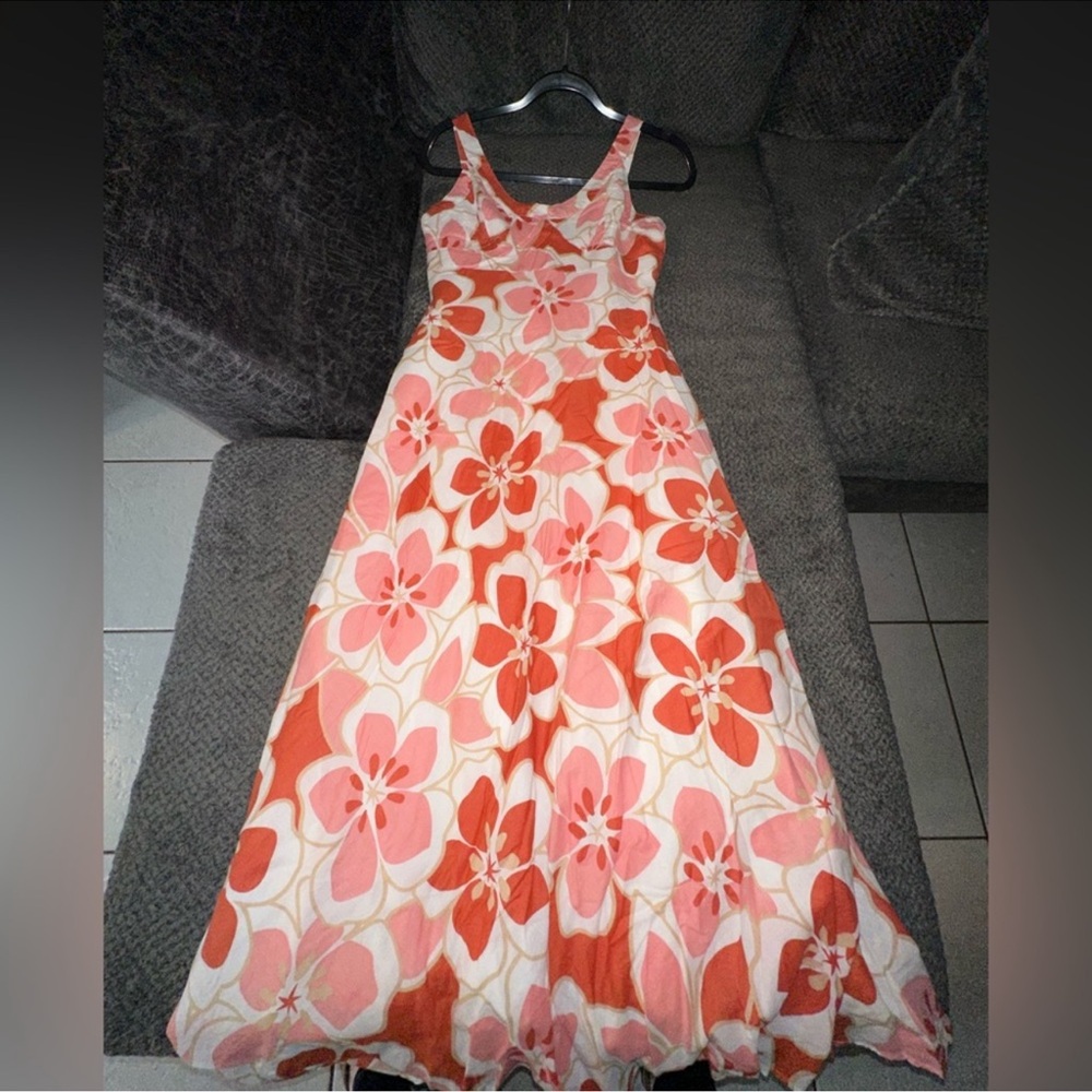 Carole Little Floral Maxi Dress - Pink and Orange